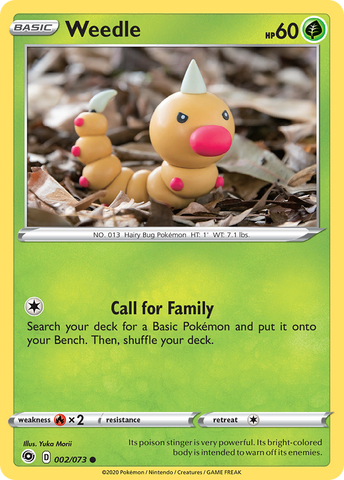 Weedle (002/073) [Sword & Shield: Champion's Path] Reverse Holofoil