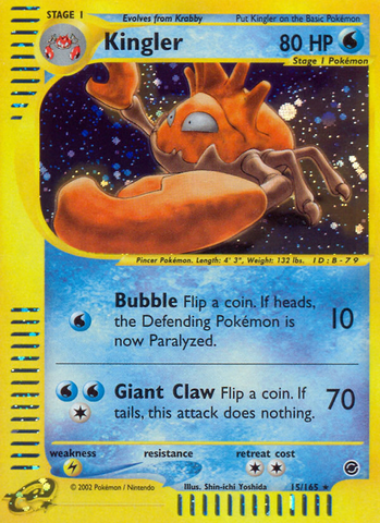 Kingler (15/165) [Expedition: Base Set] Reverse Holofoil