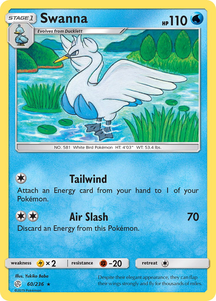 Swanna (60/236) [Sun & Moon: Cosmic Eclipse] Reverse Holofoil