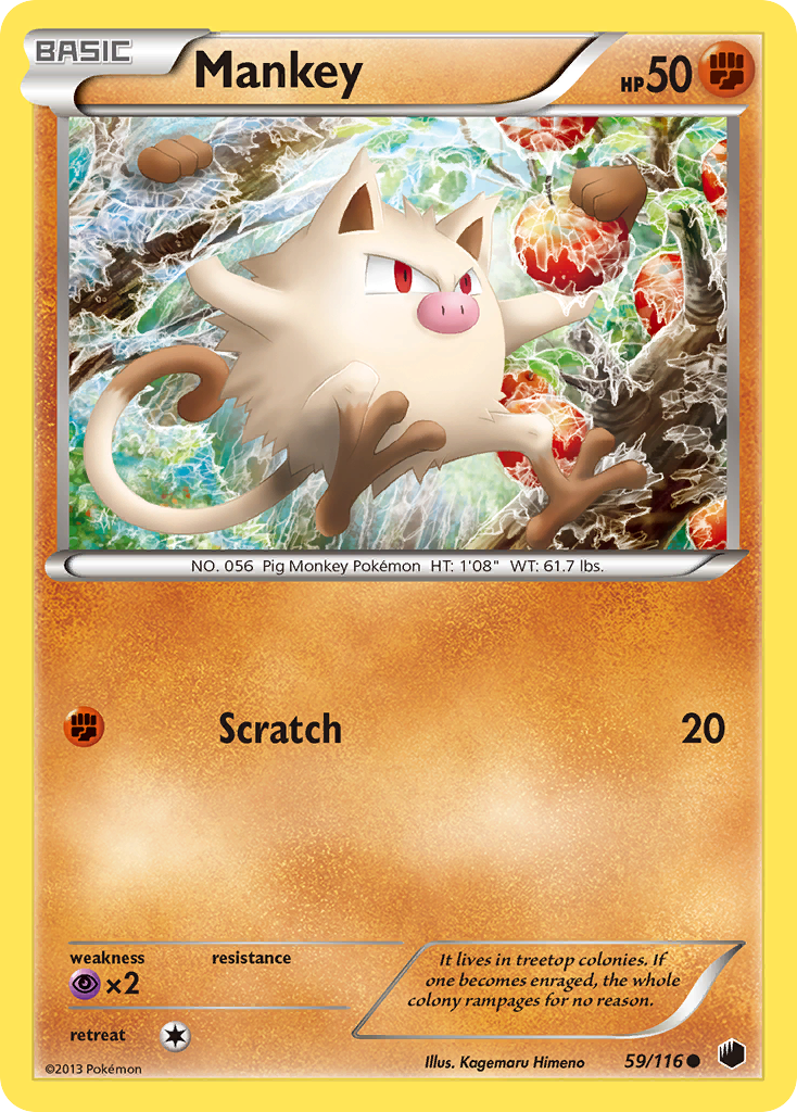 Mankey (59/116) [Black & White: Plasma Freeze] Reverse Holofoil