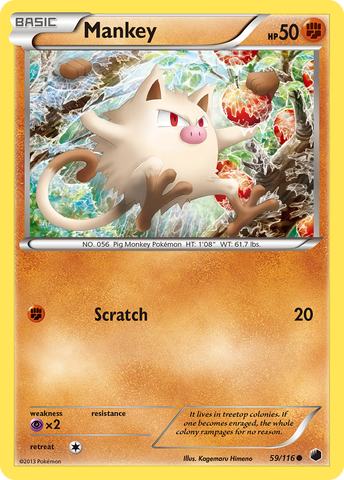 Mankey (59/116) [Black & White: Plasma Freeze] Reverse Holofoil
