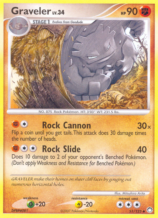 Graveler (51/123) [Diamond & Pearl: Mysterious Treasures] Reverse Holofoil