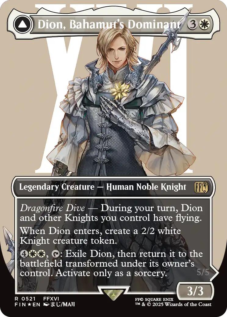 Dion, Bahamut's Dominant (Borderless) (Surge Foil) [FINAL FANTASY]