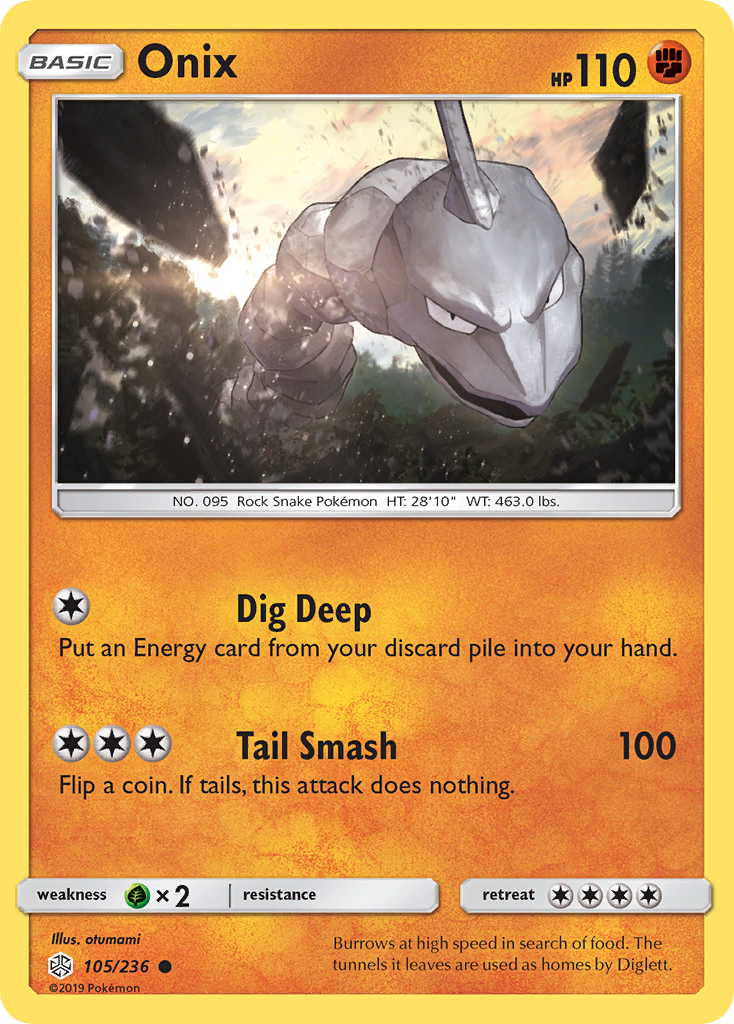 Onix (105/236) [Sun & Moon: Cosmic Eclipse] Reverse Holofoil