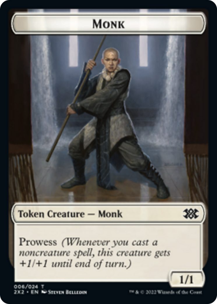 Spider // Monk Double-Sided Token [Double Masters 2022 Tokens] Foil