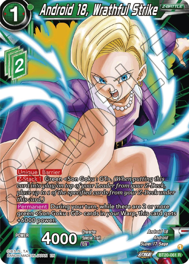 Android 18, Wrathful Strike (BT20-061) [Power Absorbed] Parallel Foil