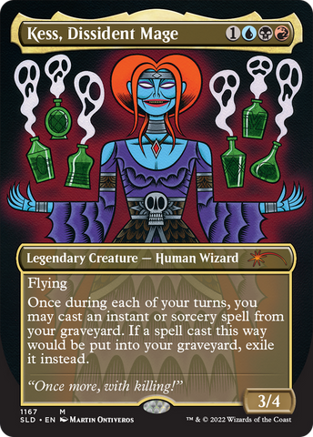 Kess, Dissident Mage (Borderless) [Secret Lair Drop Series] Foil