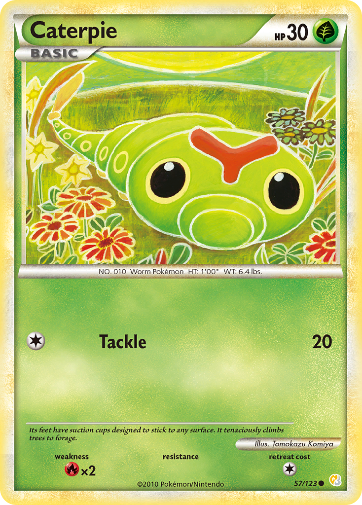 Caterpie (57/123) [HeartGold & SoulSilver: Base Set] Reverse Holofoil