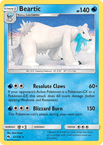 Beartic (62/214) [Sun & Moon: Lost Thunder] Reverse Holofoil