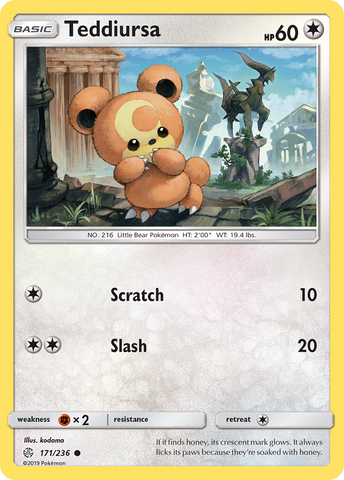 Teddiursa (171/236) [Sun & Moon: Cosmic Eclipse] Reverse Holofoil