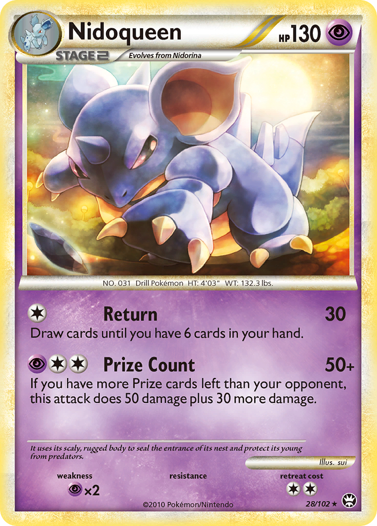 Nidoqueen (28/102) [HeartGold & SoulSilver: Triumphant] Reverse Holofoil