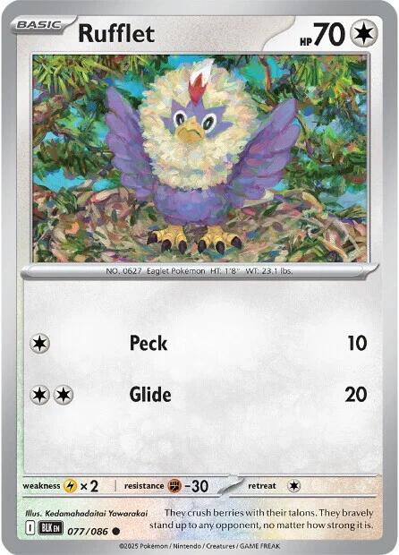 Rufflet (077/086) [Scarlet & Violet: Black Bolt] Reverse Holofoil