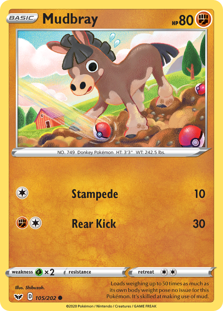 Mudbray (105/202) [Sword & Shield: Base Set] Reverse Holofoil