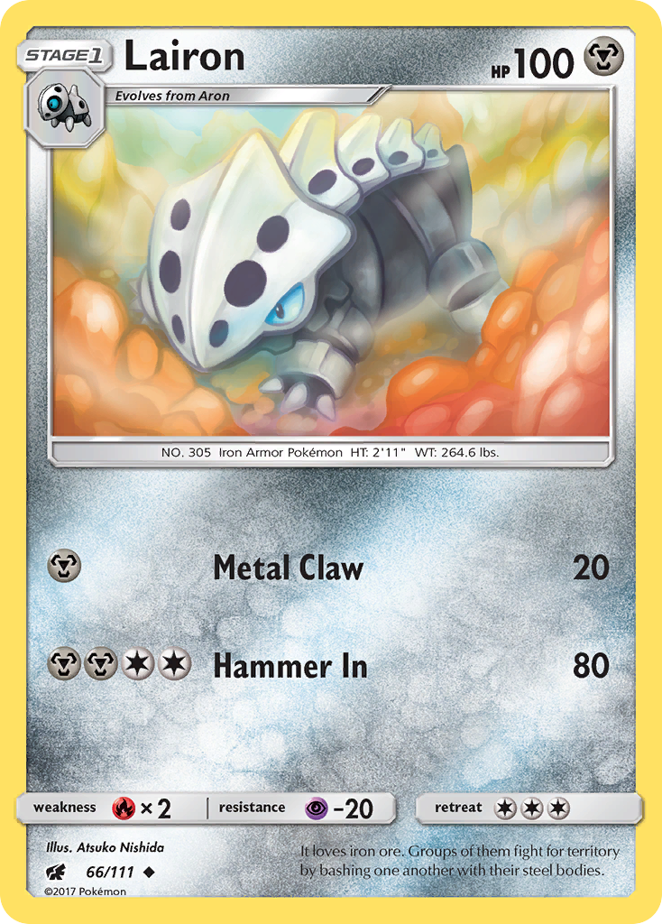 Lairon (66/111) [Sun & Moon: Crimson Invasion] Reverse Holofoil