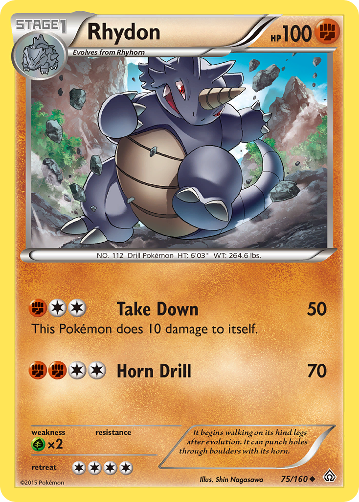 Rhydon (75/160) [XY: Primal Clash] Reverse Holofoil