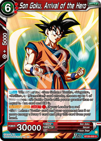 Son Goku, Arrival of the Hero (BT28-005) [Prismatic Clash] Parallel Foil
