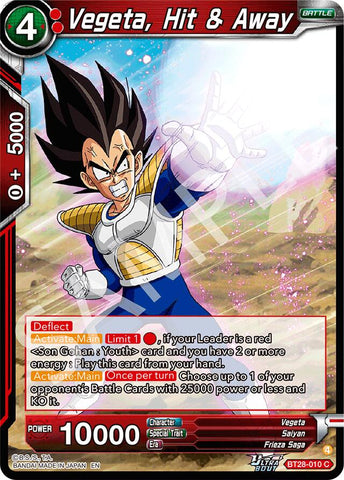 Vegeta, Hit & Away (BT28-010) [Prismatic Clash] Parallel Foil