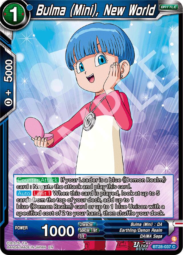Bulma (Mini), New World (BT28-037) [Prismatic Clash] Parallel Foil