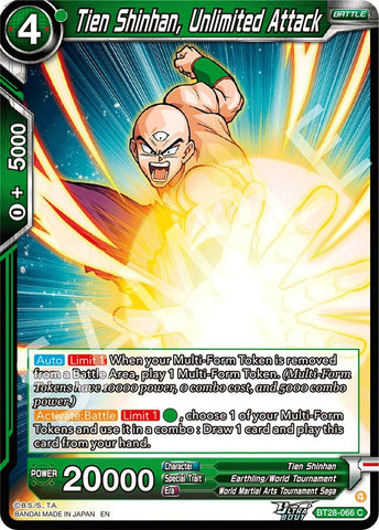 Tien Shinhan, Unlimited Attack (BT28-066) [Prismatic Clash] Parallel Foil
