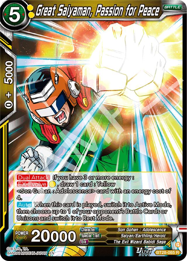 Great Saiyaman, Passion for Peace (BT28-085) [Prismatic Clash] Parallel Foil
