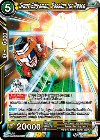 Great Saiyaman, Passion for Peace (BT28-085) [Prismatic Clash] Parallel Foil