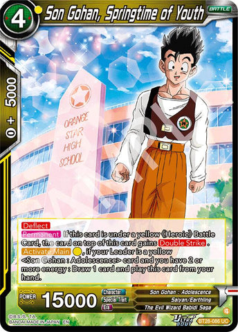 Son Gohan, Springtime of Youth (BT28-086) [Prismatic Clash] Parallel Foil