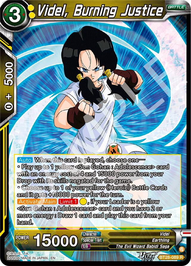Videl, Burning Justice (BT28-089) [Prismatic Clash] Parallel Foil