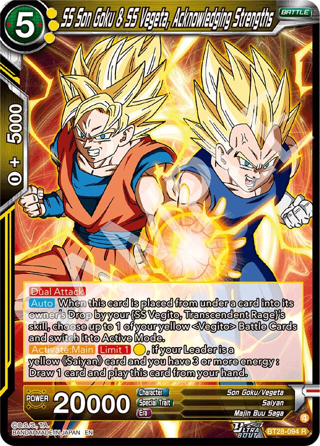 SS Son Goku & SS Vegeta, Acknowledging Strengths (BT28-094) [Prismatic Clash] Parallel Foil