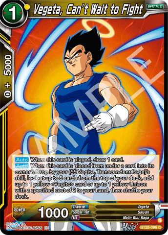 Vegeta, Can't Wait to Fight (BT28-096) [Prismatic Clash] Parallel Foil