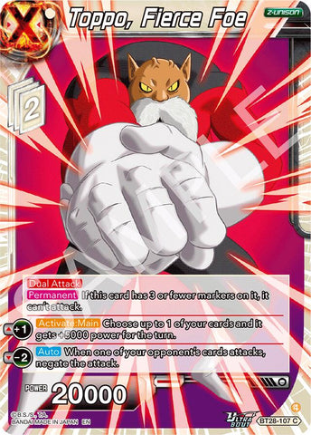 Toppo, Fierce Foe (BT28-107) [Prismatic Clash] Parallel Foil