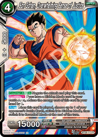 Son Gohan, Overwhelming Sense of Justice (BT28-113) [Prismatic Clash] Parallel Foil