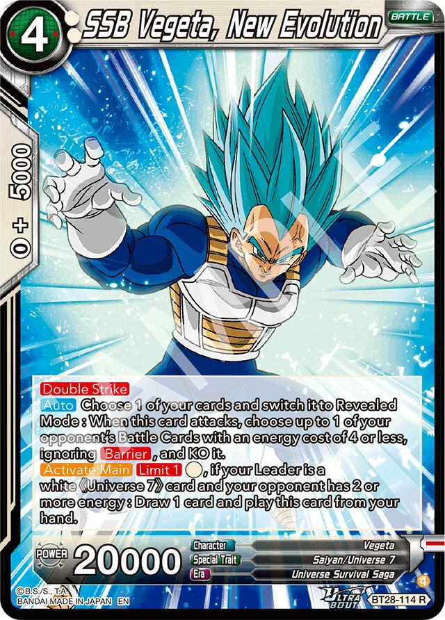 SSB Vegeta, New Evolution (BT28-114) [Prismatic Clash] Parallel Foil
