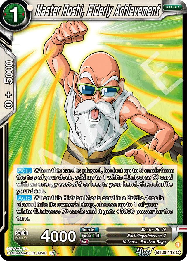 Master Roshi, Elderly Achievement (BT28-118) [Prismatic Clash] Parallel Foil