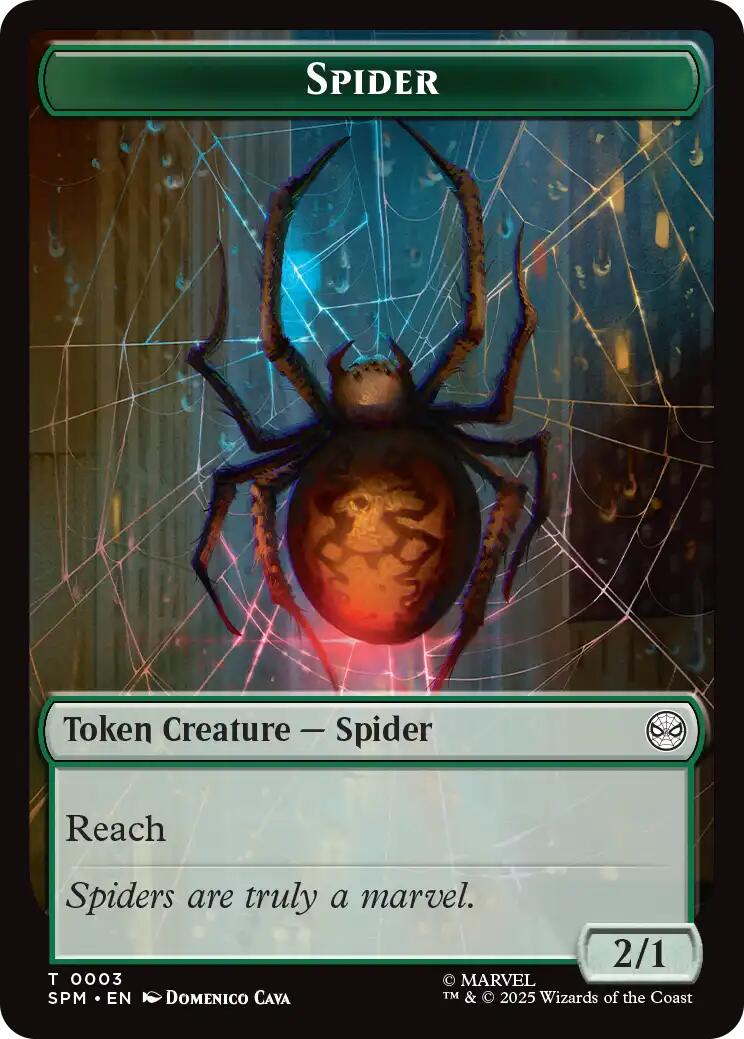 Spider // Treasure Double-Sided Token [Marvel's Spider-Man Tokens] Foil