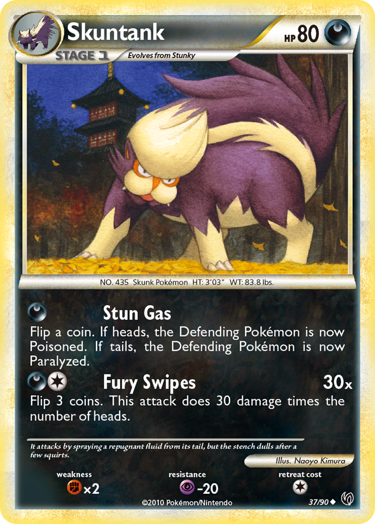 Skuntank (37/90) [HeartGold & SoulSilver: Undaunted] Reverse Holofoil
