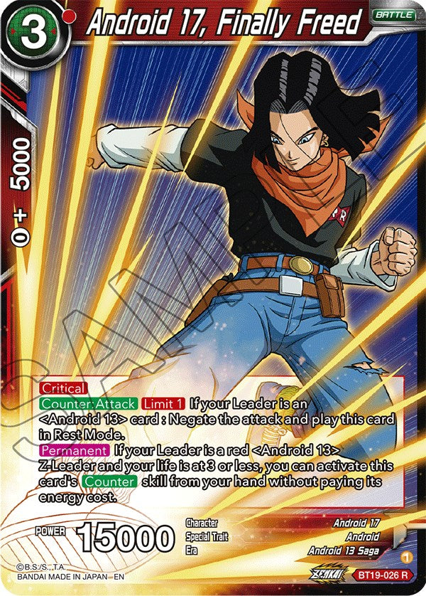 Android 17, Finally Freed (BT19-026) [Fighter's Ambition] Parallel Foil
