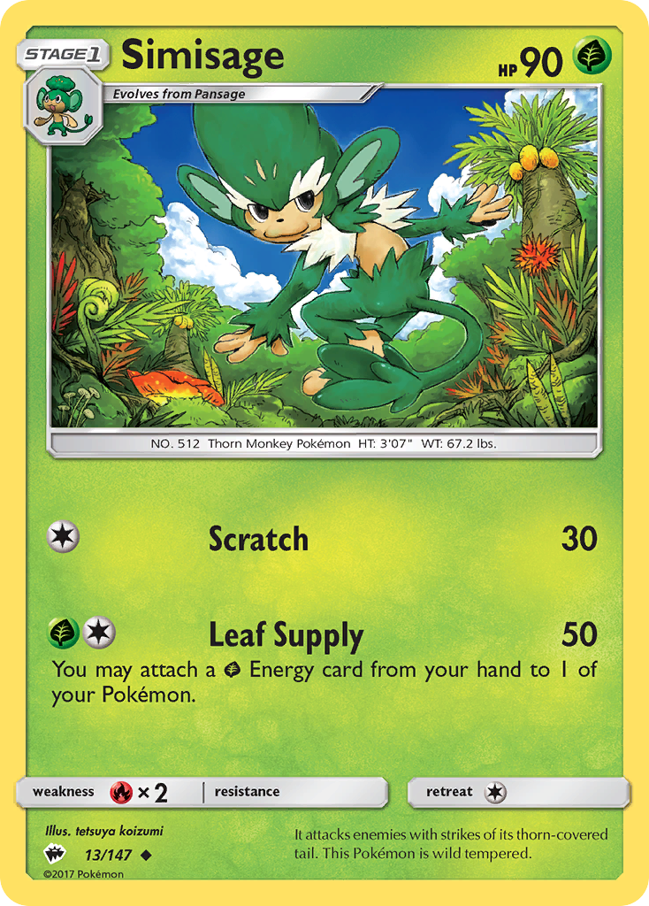 Simisage (13/147) [Sun & Moon: Burning Shadows] Reverse Holofoil