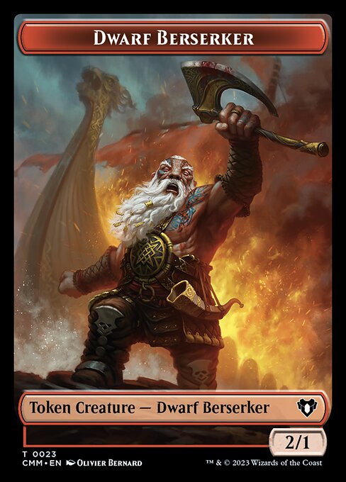 Human Soldier // Dwarf Berserker Double-Sided Token [Commander Masters Tokens] Foil