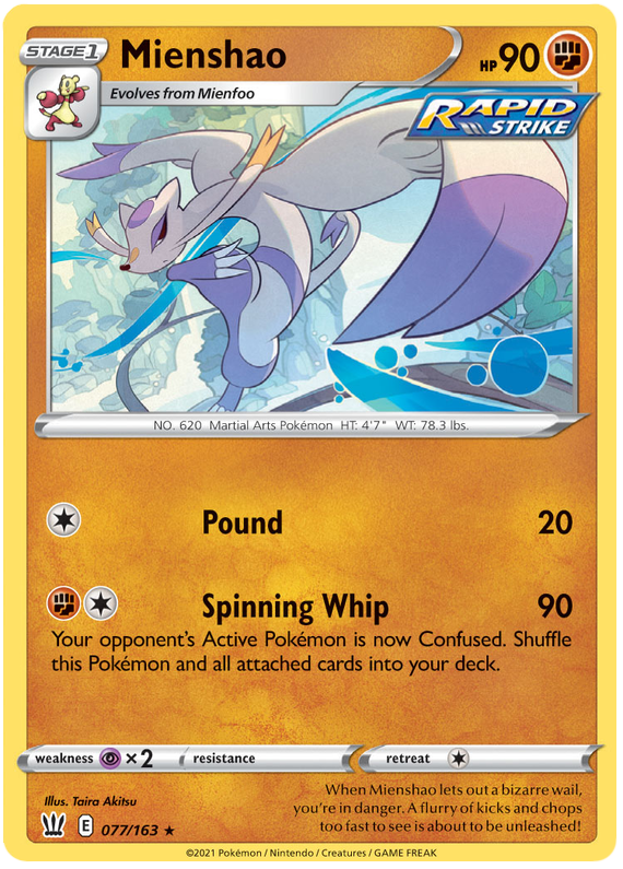 Mienshao (077/163) [Sword & Shield: Battle Styles] Reverse Holofoil