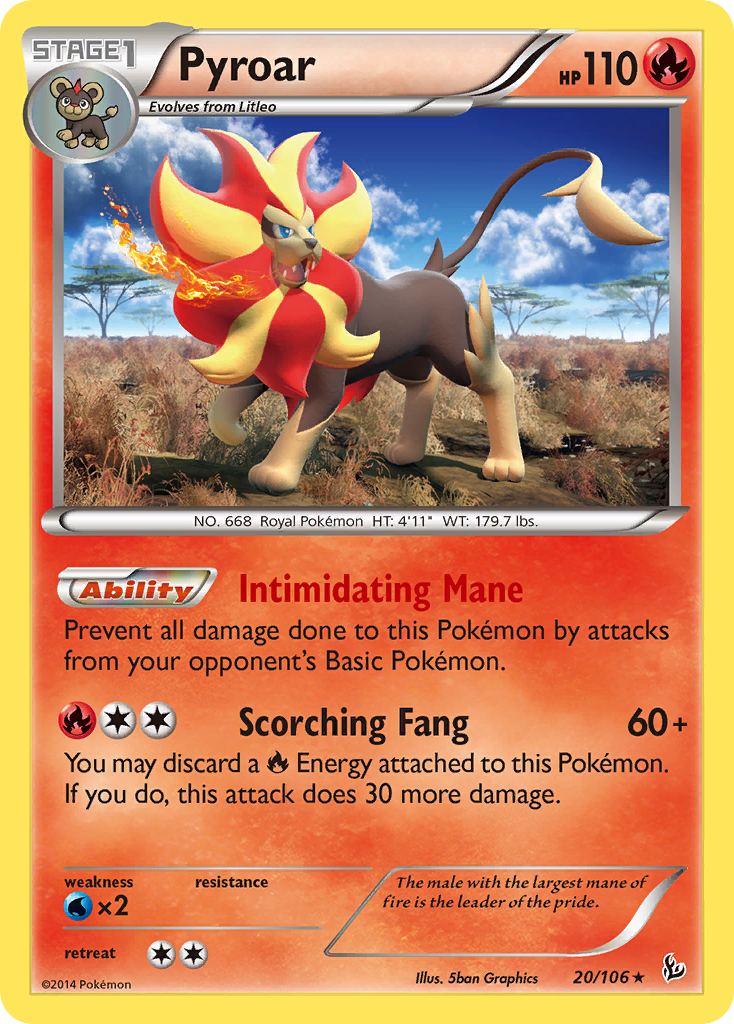 Pyroar (20/106) [XY: Flashfire] Reverse Holofoil