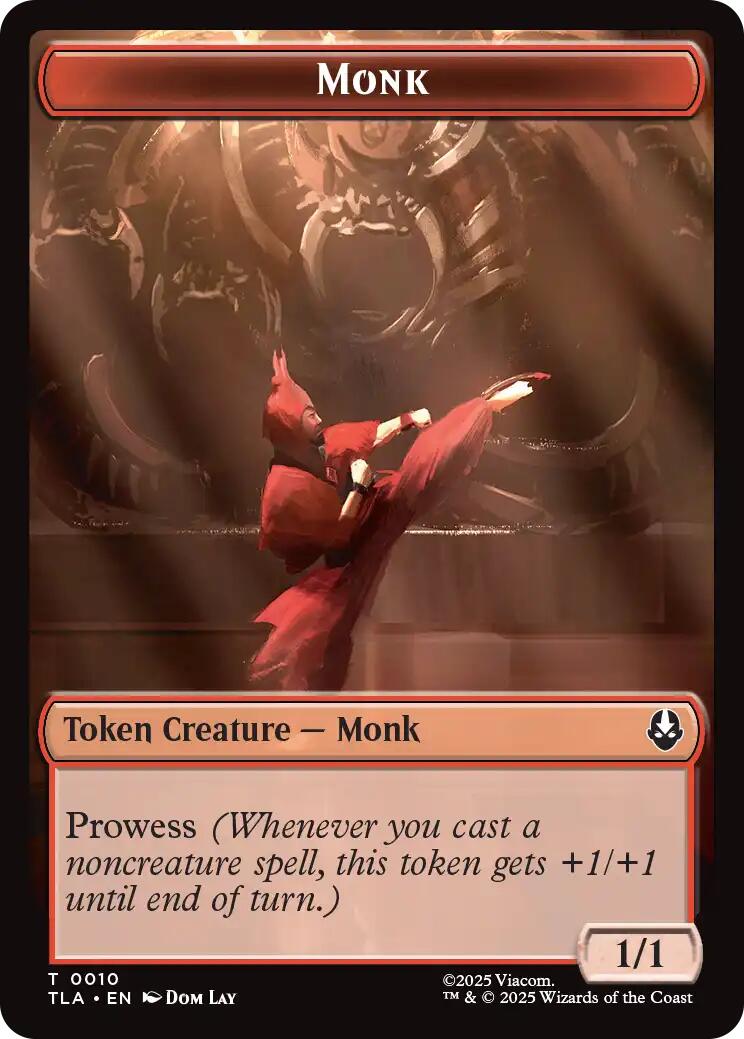 Monk // Food (0021) Double-Sided Token [Avatar: The Last Airbender Tokens] Foil