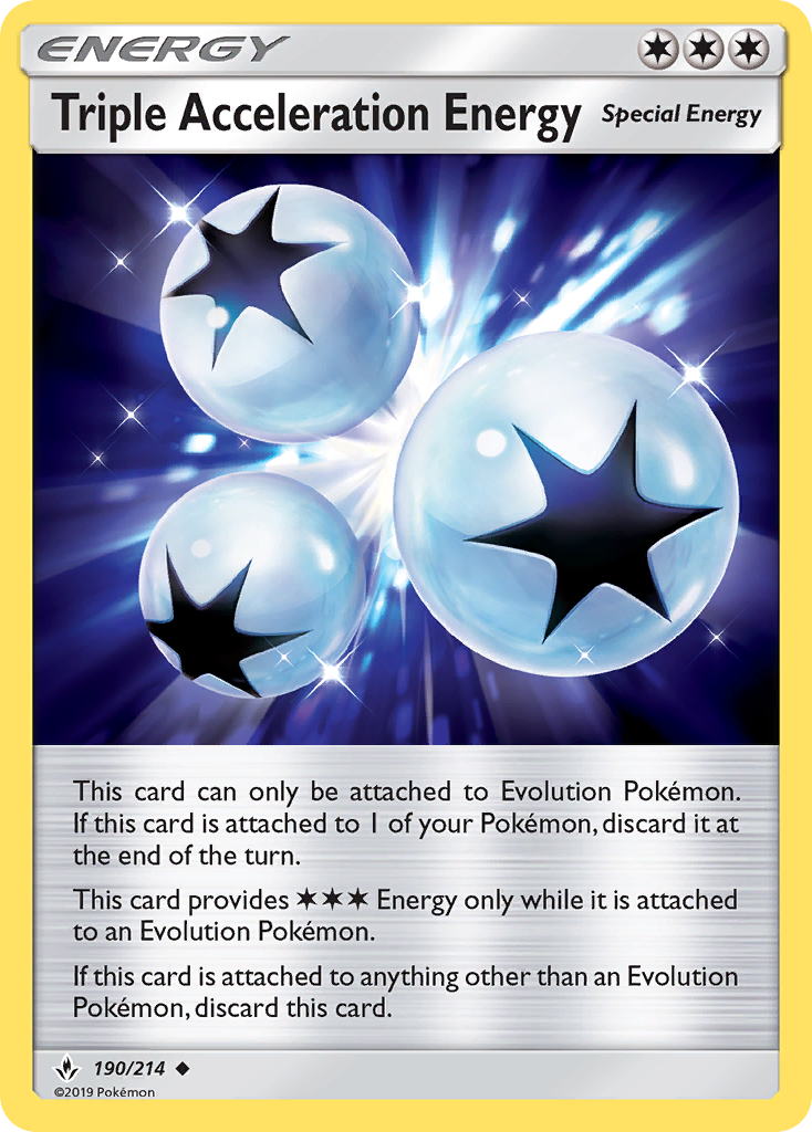 Triple Acceleration Energy (190/214) [Sun & Moon: Unbroken Bonds] Reverse Holofoil
