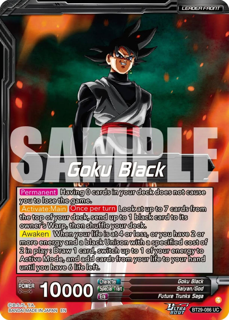 Goku Black // SS Rose Goku Black, Future of Despair (BT29-086) [Fearsome Rivals] Parallel Foil