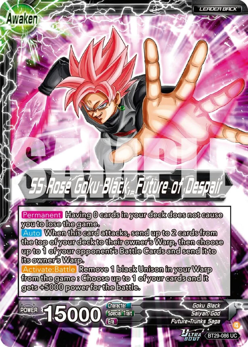 Goku Black // SS Rose Goku Black, Future of Despair (BT29-086) [Fearsome Rivals] Parallel Foil