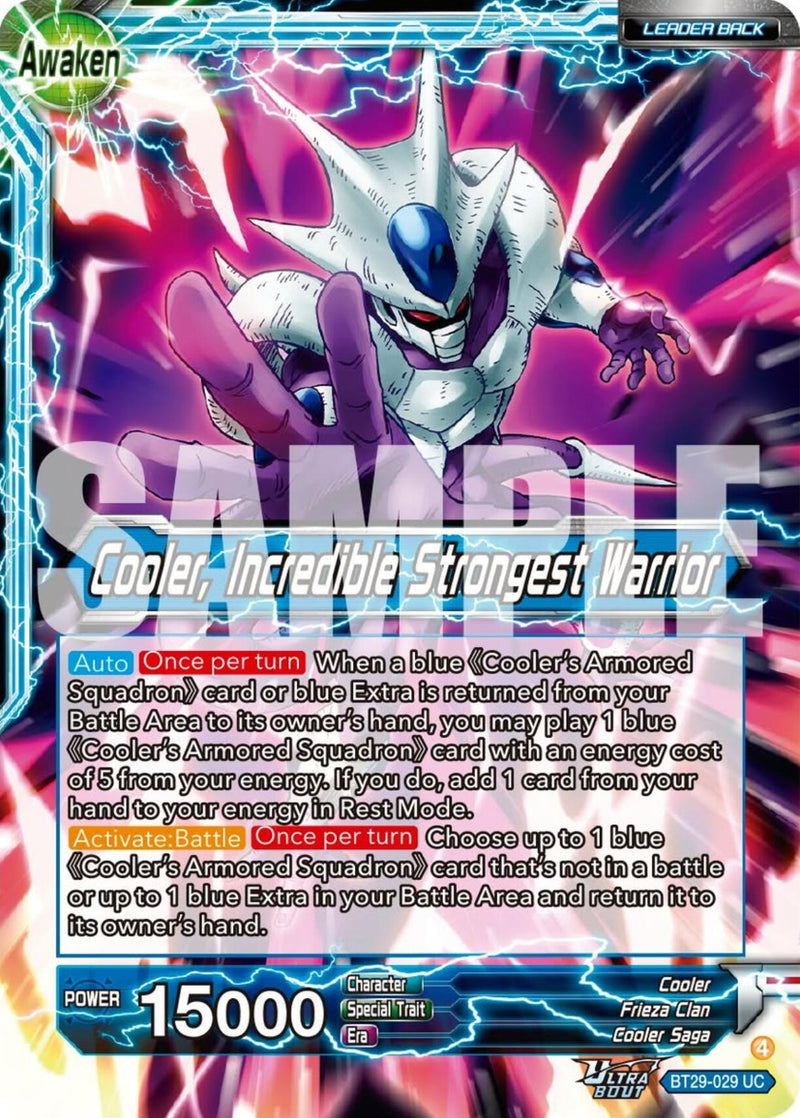 Cooler // Cooler, Incredible Strongest Warrior (BT29-029) [Fearsome Rivals] Parallel Foil