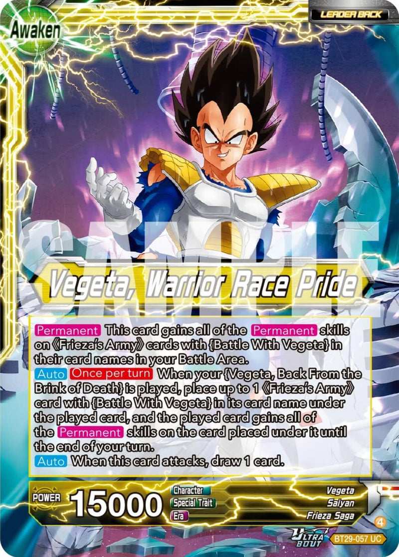 Vegeta // Vegeta, Warrior Race Pride (BT29-057) [Fearsome Rivals] Parallel Foil
