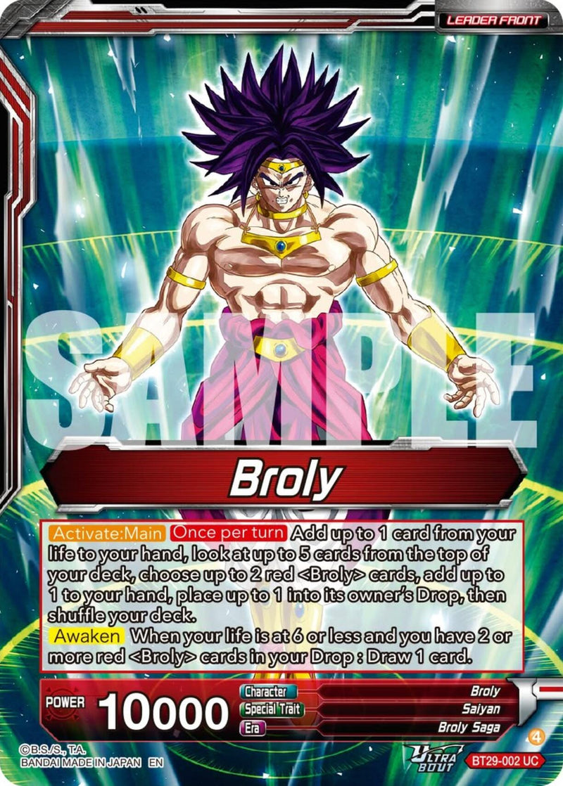 Broly // SS Broly, Increasing Power (BT29-002) [Fearsome Rivals] Parallel Foil