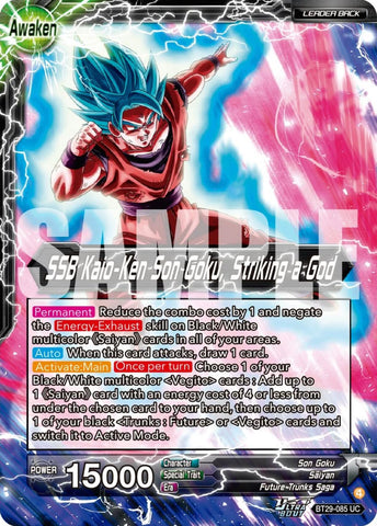 Son Goku // SSB Kaio-Ken Son Goku, Striking a God (BT29-085) [Fearsome Rivals] Parallel Foil
