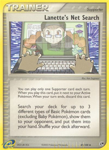 Lanette's Net Search (87/100) [EX: Sandstorm] Reverse Holofoil