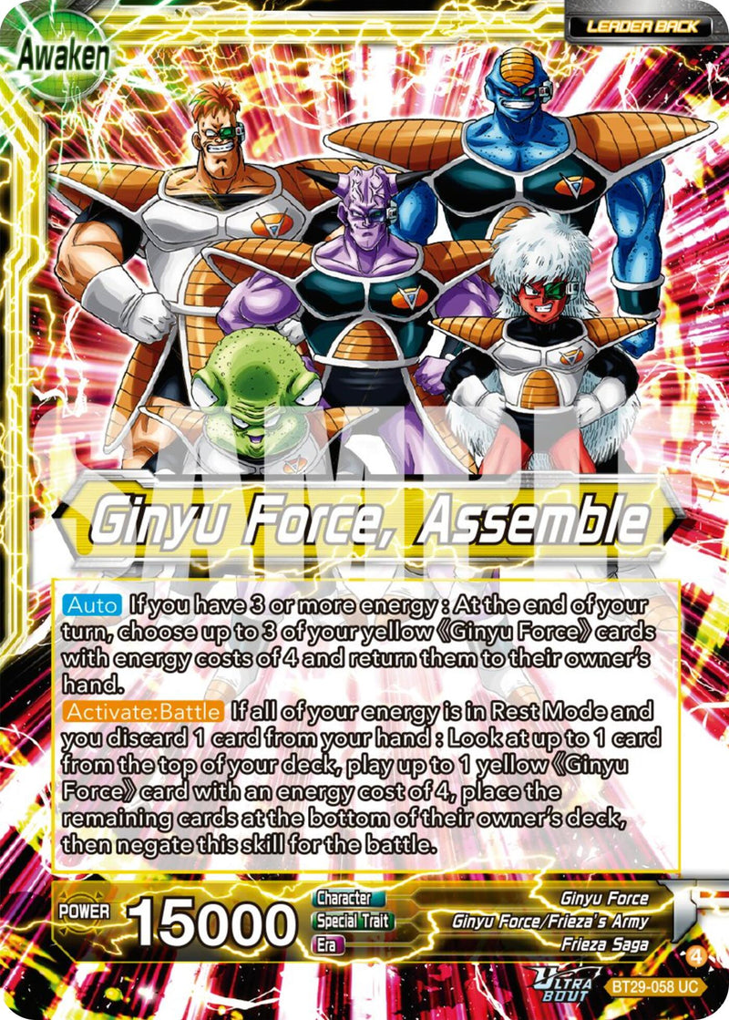 Ginyu // Ginyu Force, Assemble (BT29-058) [Fearsome Rivals] Parallel Foil